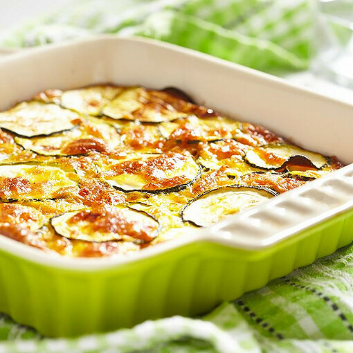 Gratin minceur riz et courgettes